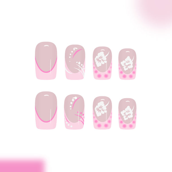 12 Sizes-24 Pcs Press On Nails C1549
