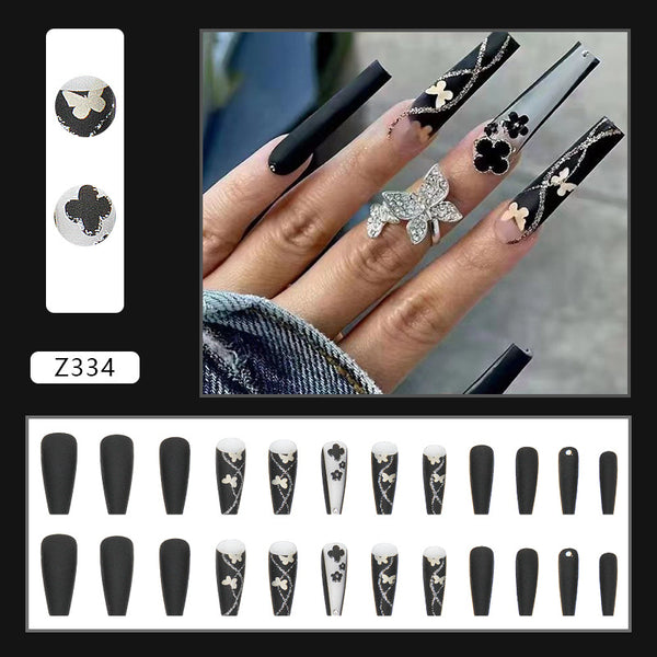 12 Sizes-24 Pcs Press On Nails Z334