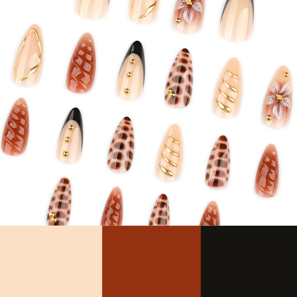 12 Sizes-24 Pcs Press On Nails JP4087