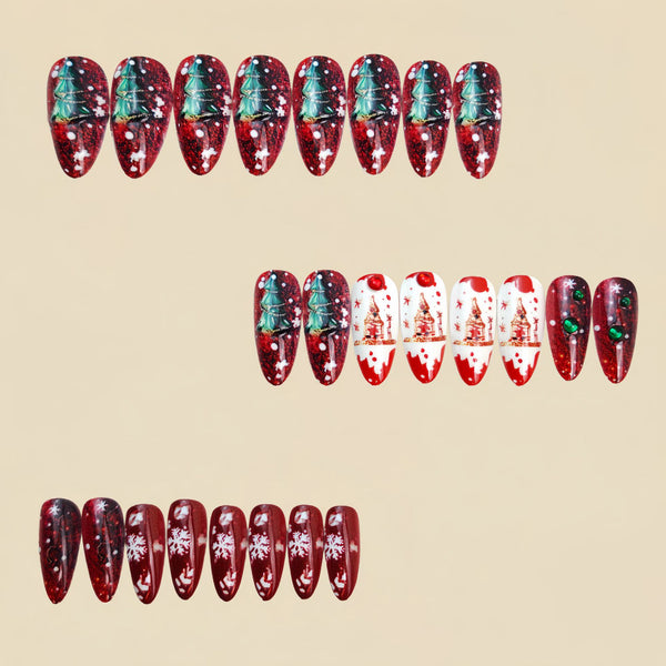 12 Sizes-24 Pcs Press On Nails Y1240