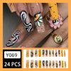 12 Sizes-24 Pcs Press On Nails Y082