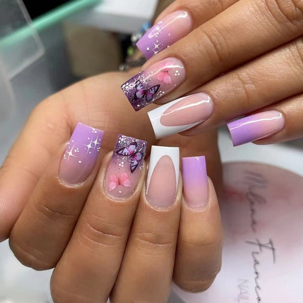12 Sizes-24 Pcs Press On Nails W436