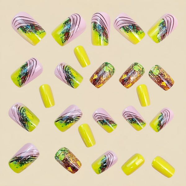 12 Sizes-24 Pcs Press On Nails Y1948