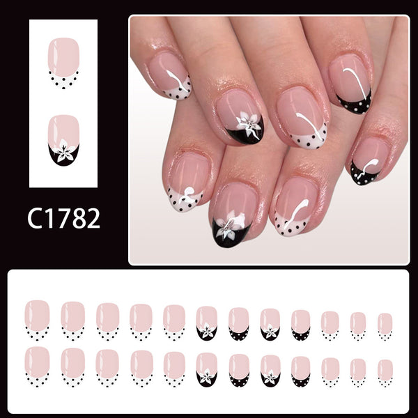 12 Sizes-24 Pcs Press On Nails C1782