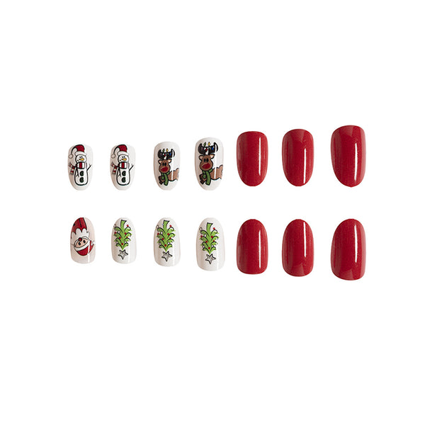 12 Sizes-24 Pcs Press On Nails C056