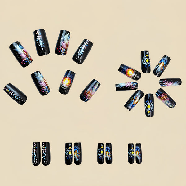 12 Sizes-24 Pcs Press On Nails Y446