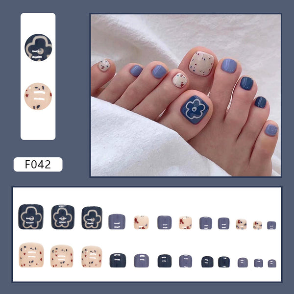 12 Sizes-24 Pcs Press On Nails F042