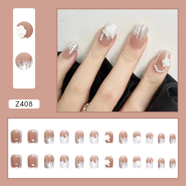 12 Sizes-24 Pcs Press On Nails Z408