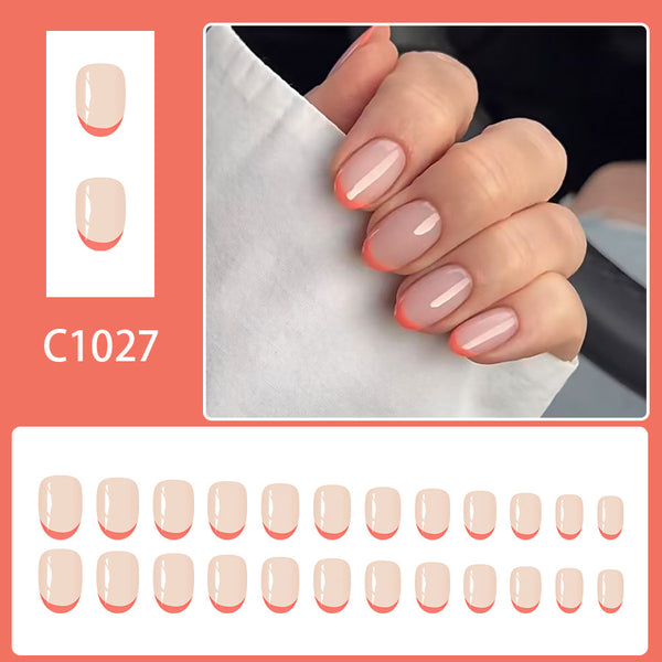 12 Sizes-24 Pcs Press On Nails C1027