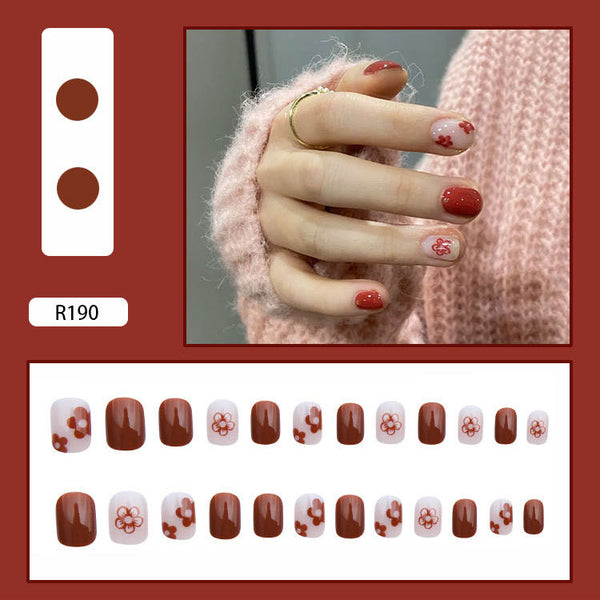 12 Sizes-24 Pcs Press On Nails R161