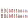 12 Sizes-24 Pcs Press On Nails W1589