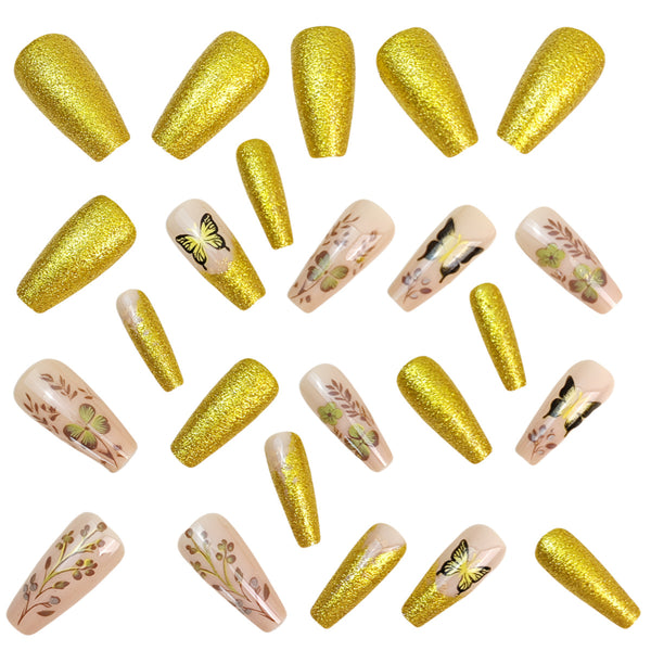 12 Sizes-24 Pcs Press On Nails Y1014