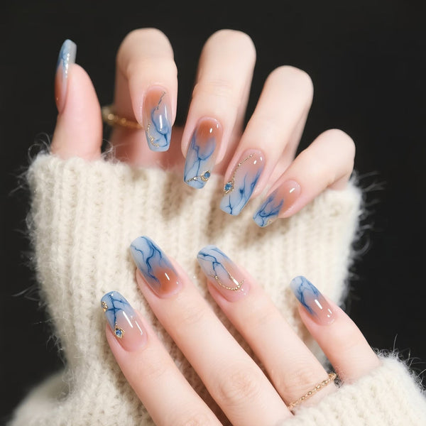 12 Sizes-24 Pcs Press On Nails R985