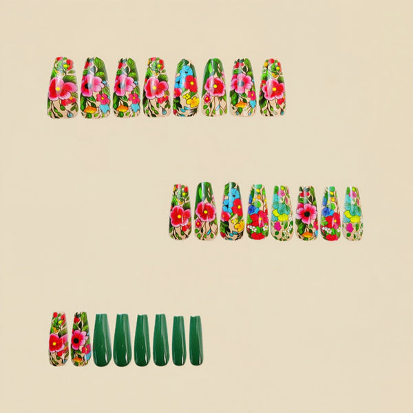 12 Sizes-24 Pcs Press On Nails Y615