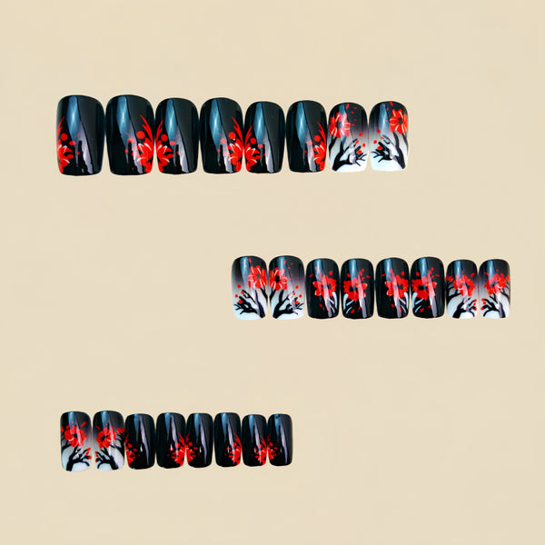 12 Sizes-24 Pcs Press On Nails Y1505