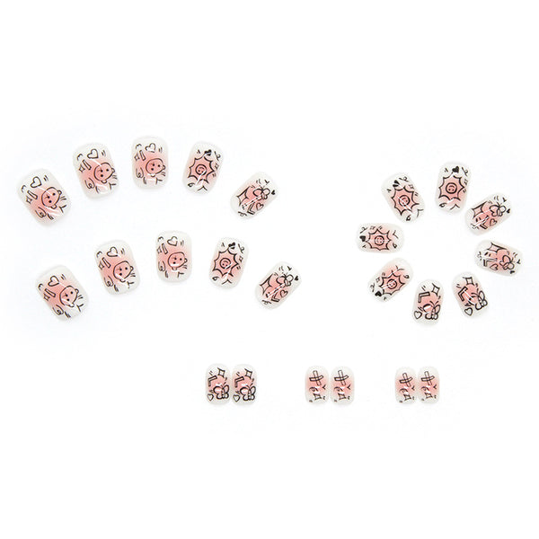 12 Sizes-24 Pcs Press On Nails R639
