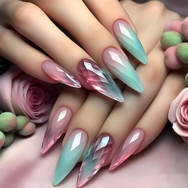 12 Sizes-24 Pcs Press On Nails Y136