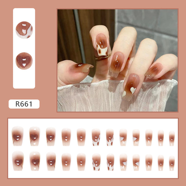 12 Sizes-24 Pcs Press On Nails R661