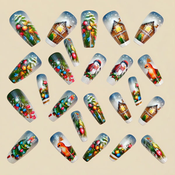 12 Sizes-24 Pcs Press On Nails Y1199