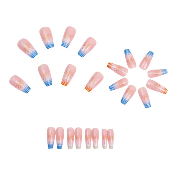 12 Sizes-24 Pcs Press On Nails Y1081