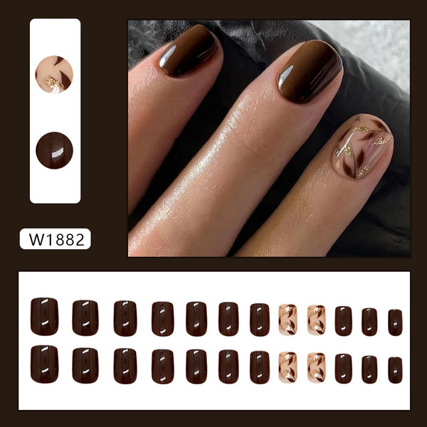 12 Sizes-24 Pcs Press On Nails W1882