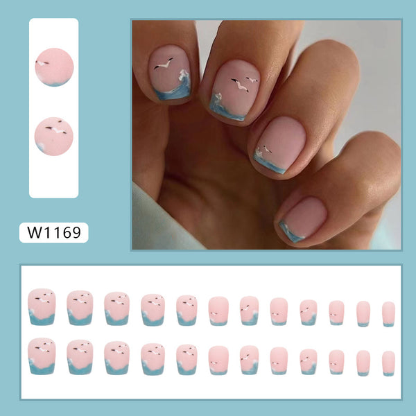 12 Sizes-24 Pcs Press On Nails W1169