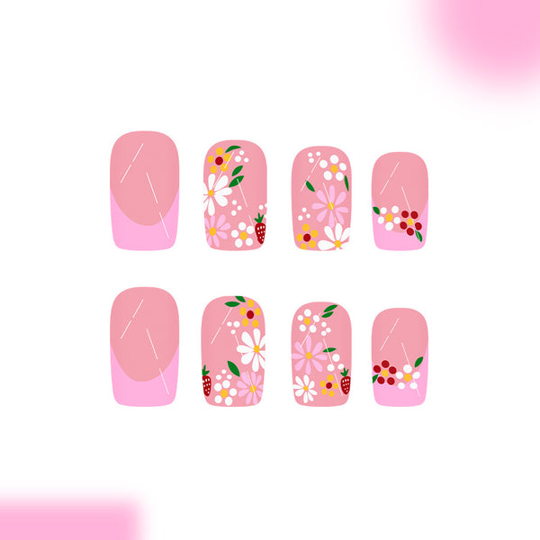 12 Sizes-24 Pcs Press On Nails C1042