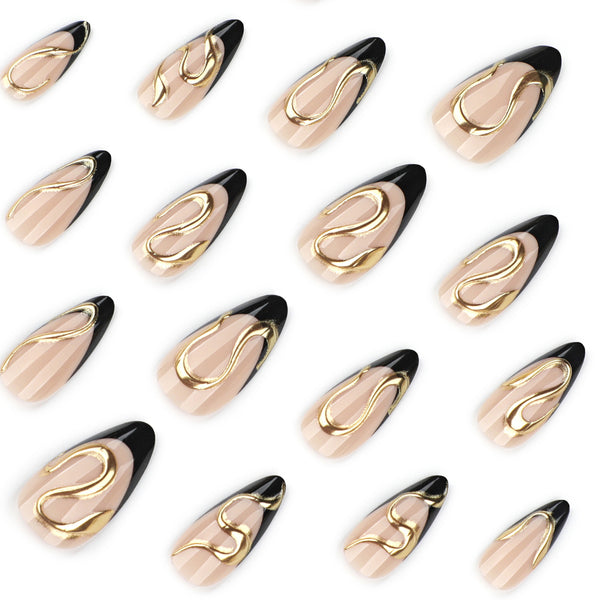 12 Sizes-24 Pcs Press On Nails JP4263
