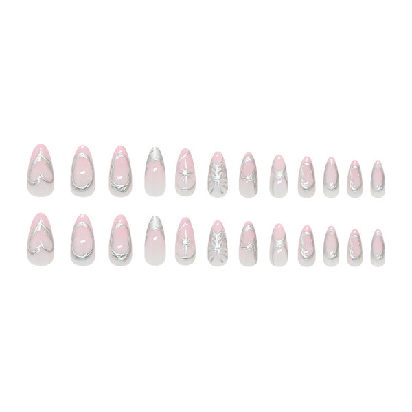 12 Sizes-24 Pcs Press On Nails W1972