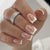 French Glossy Medium Square Press on Nails