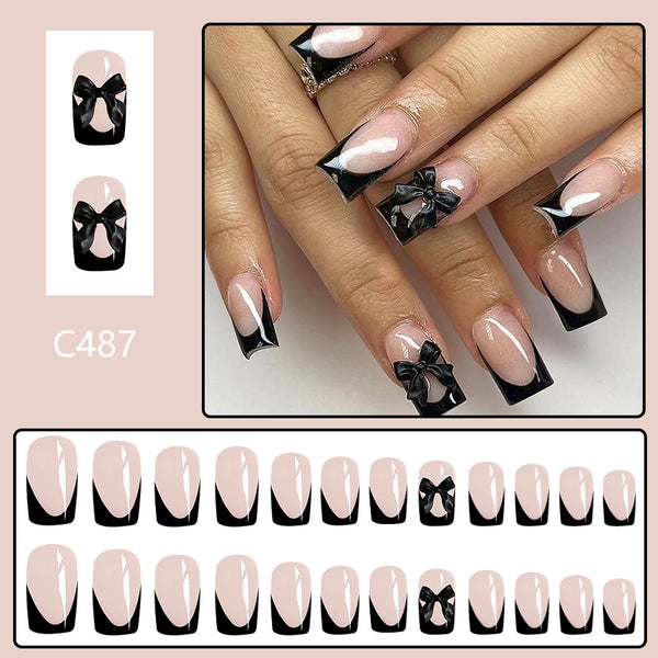 12 Sizes-24 Pcs Press On Nails C487