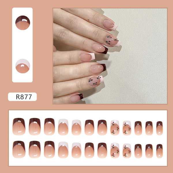 12 Sizes-24 Pcs Press On Nails R877
