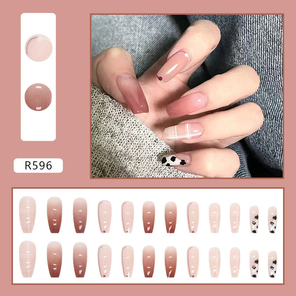 12 Sizes-24 Pcs Press On Nails R563