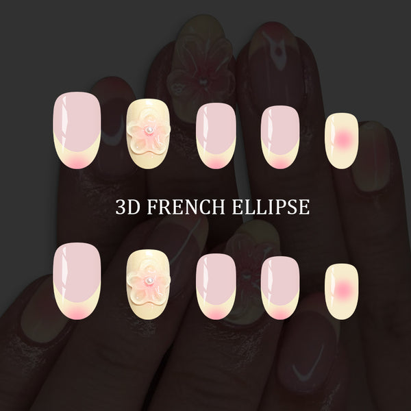 12 Sizes-24 Pcs Press On Nails C1341