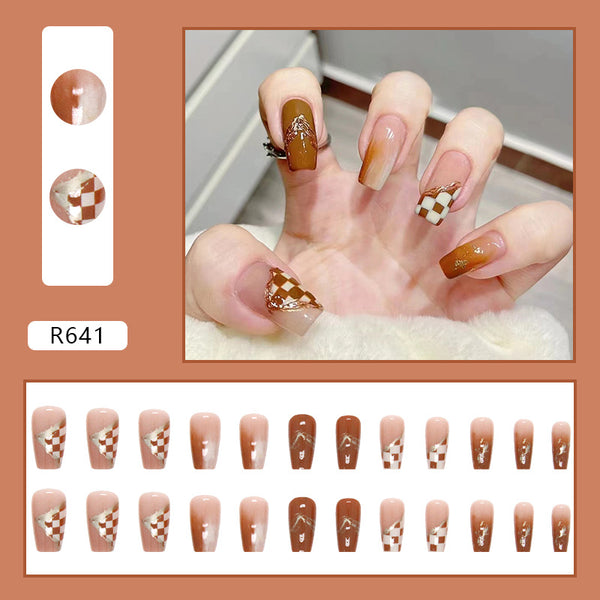 12 Sizes-24 Pcs Press On Nails R641