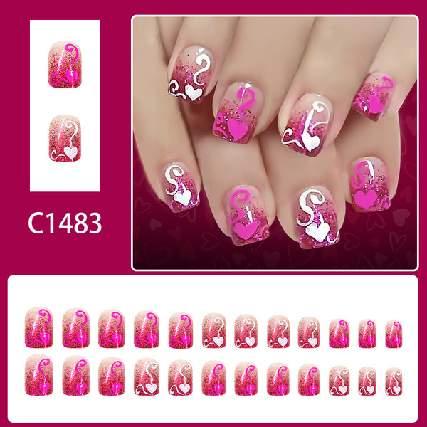 12 Sizes-24 Pcs Press On Nails C1483