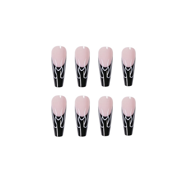 12 Sizes-24 Pcs Press On Nails JP1396