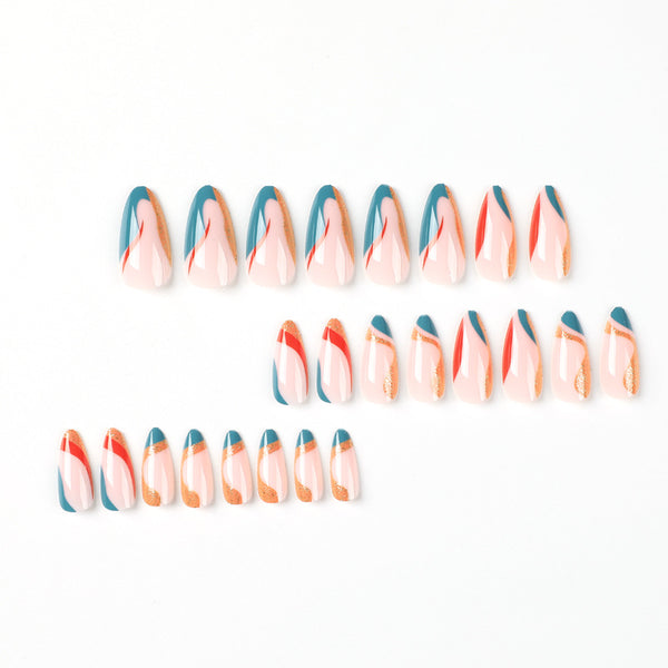 12 Sizes-24 Pcs Press On Nails JP2088