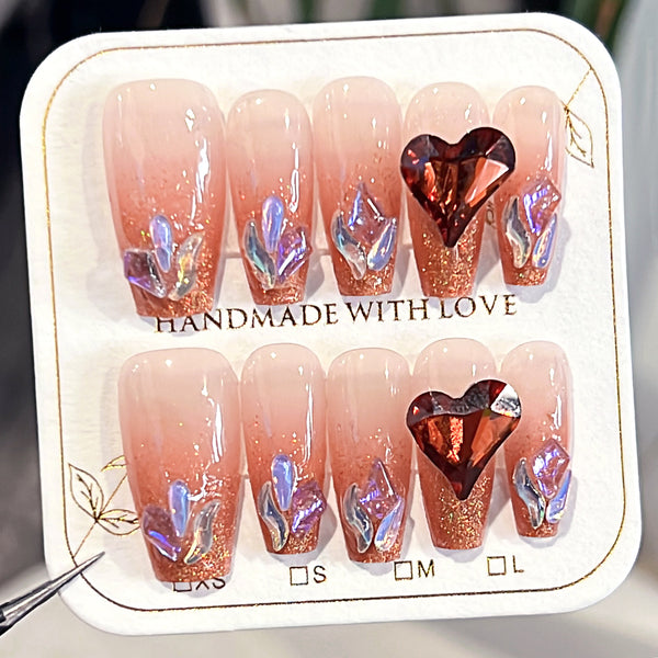 12 Sizes-24 Pcs Press On Nails nail-accessory