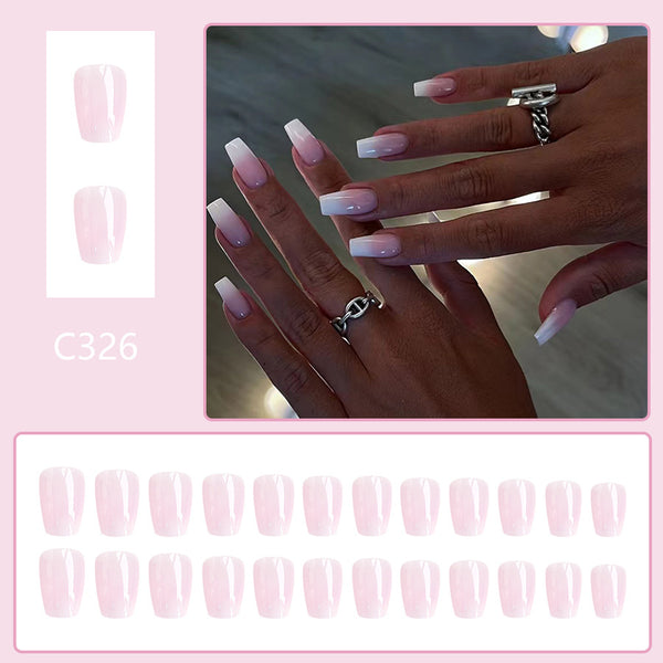 12 Sizes-24 Pcs Press On Nails C326