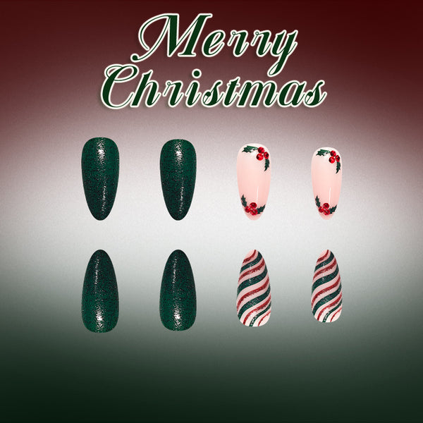 12 Sizes-24 Pcs Press On Nails C2108