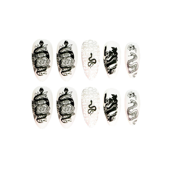 12 Sizes-24 Pcs Press On Nails JP1585