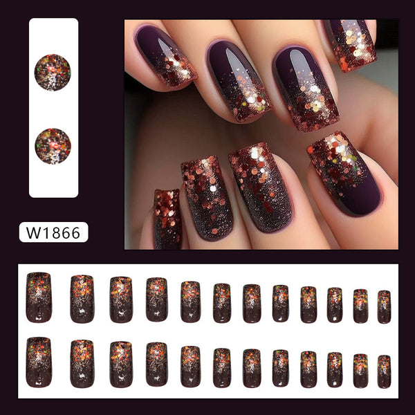 12 Sizes-24 Pcs Press On Nails W1866