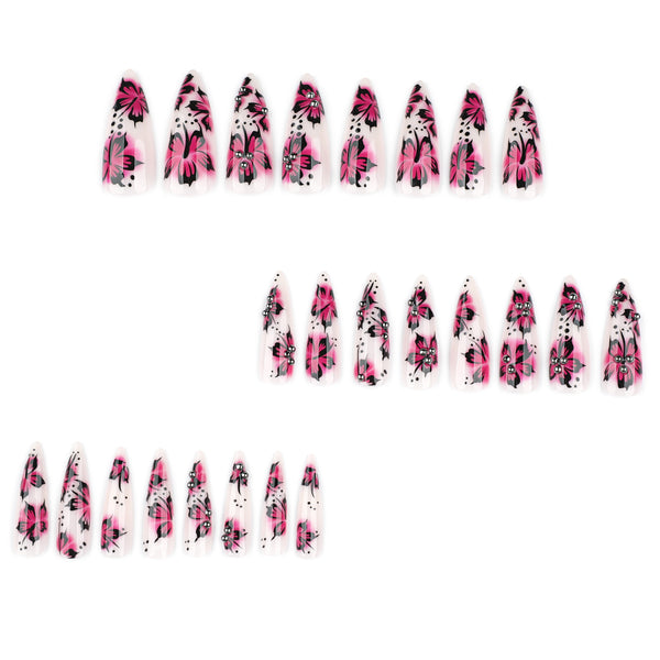 12 Sizes-24 Pcs Press On Nails JP4111