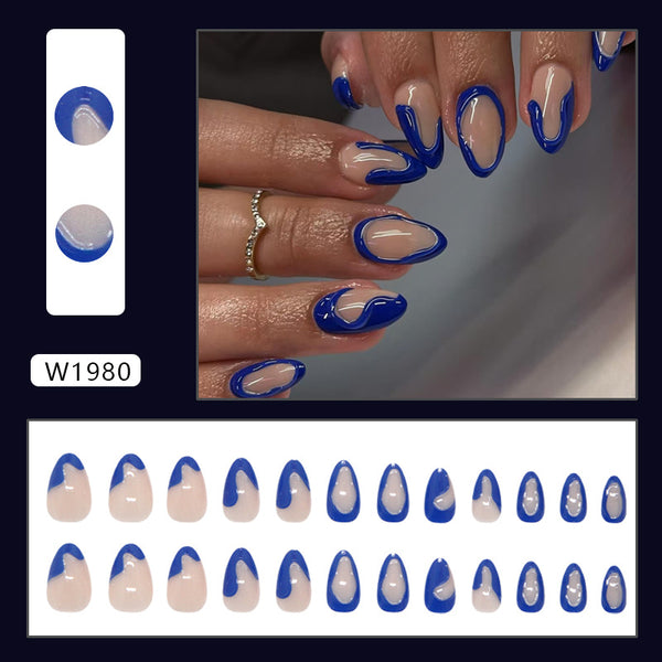 12 Sizes-24 Pcs Press On Nails W1980