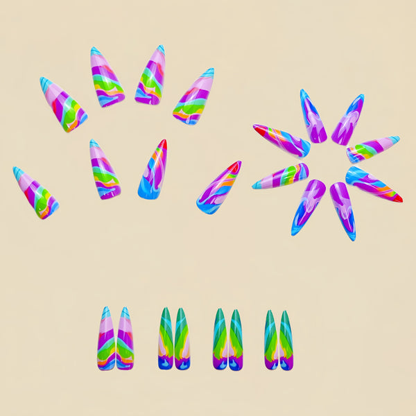 12 Sizes-24 Pcs Press On Nails Y725