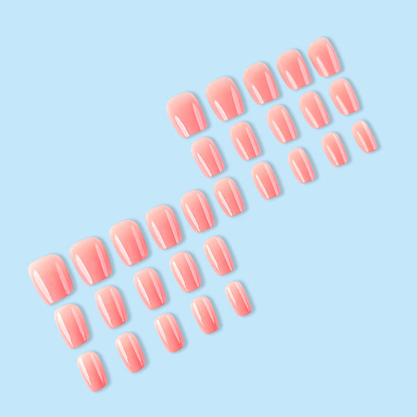 Glossy Medium Pink Press on Nails