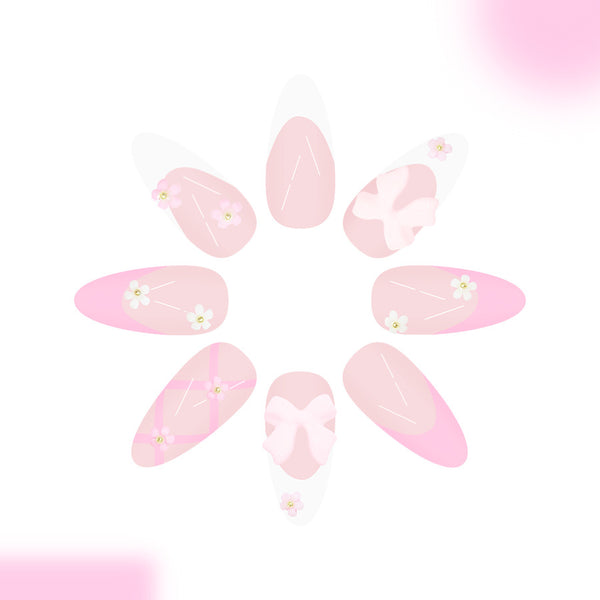 12 Sizes-24 Pcs Press On Nails C1038