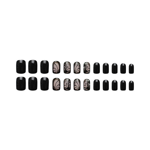 12 Sizes-24 Pcs Press On Nails D019