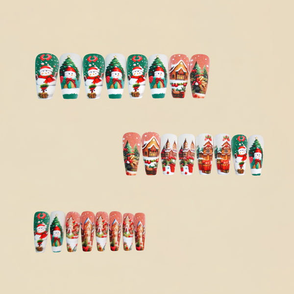 12 Sizes-24 Pcs Press On Nails Y1321